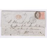 London-Paris-4d, Vermillion - London Duplex with red RD and London and Paris x 2 backstamps (SG82)