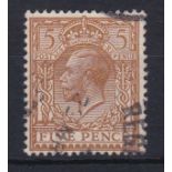 Great Britain 1912-24-5d bistre-brown (SG383) fine used