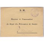 France WWI 1916 Large P.O.W. Envelope