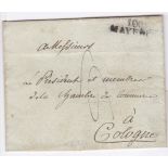 France/Germany 1735 Cover Black 100 Mayene Black Cancel on reverse.