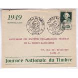 France 1949 Stamp Day FDC, SG 1054 on Official FDC