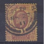 Great Britain - 3d Dull Reddish Purple/Yellow King George VII, SG233. Fine C.D.s of this difficult