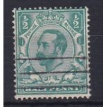 Great Britain-1911-12-1/2d Bluish-green,(SG323) fine used