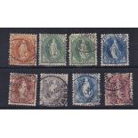 Switzerland 1882-1902 definitive's to 1Fr S.G. 214, 146B, 202, 207, 209, 150B, 152B mostly fine