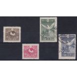 Japan 1919 Restoration of Peace S.G. 192, 194 mounted mint, S.G. 193, 195 used. Cat £40+