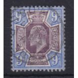 Great Britain 1902-10 9d dull purple and ultramarine, SG 250, very fine and cds, superb (1903)