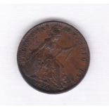 Great Britain 1825 Farthing, George IV, GVF