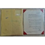 British OBE Award documents, letters, Scroll etc to Mrs Ethel Lucy Feast