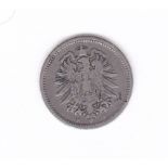 Germany 1875F, 50 Pfennig, KM 6, low mintage, F, Scarce