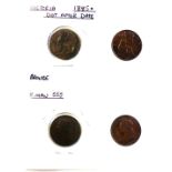 Great Britain 1885 Farthing Freeman 555, Dot After Date, F, and a 1901 Farthing, UNC, Choice