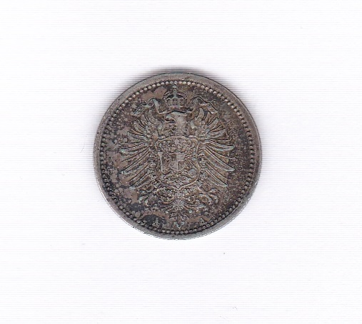 Germany 1876A 50 Pfennig, AEF with lustre, KM 6