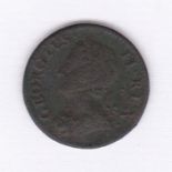 Great Britain Farthing 1754 George II Farthing, VF+, slight pitting.