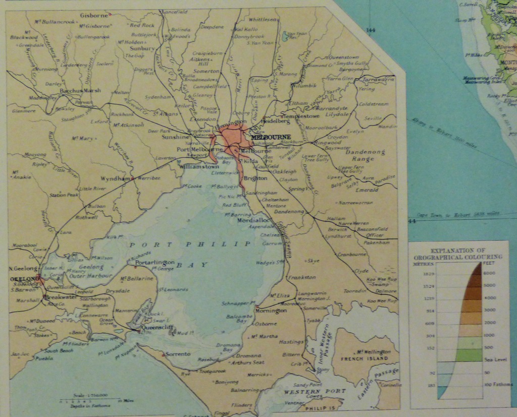 Victoria and Tasmania Plate 107 The Times Survey Atlas of the World prepared by Edinburgh - Image 2 of 2