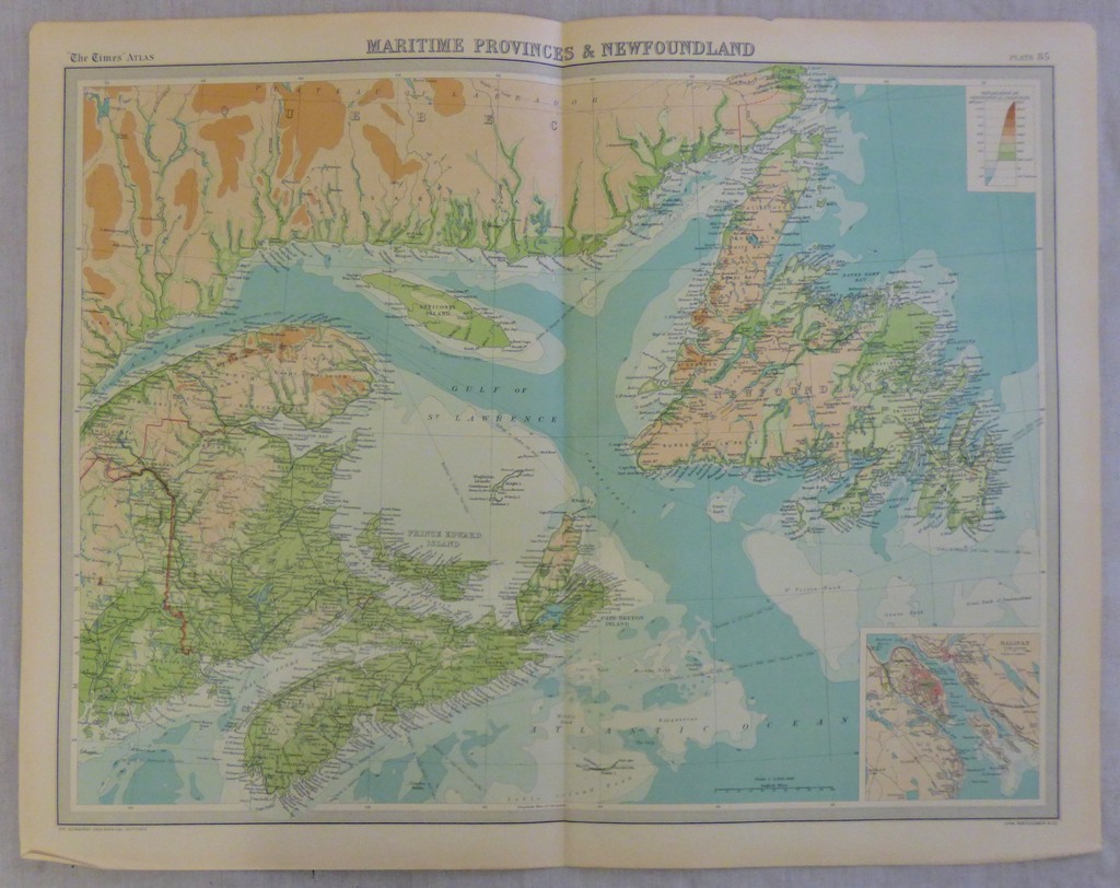 Maritime Provinces and Newfoundland Plate 85 The Times Survey Atlas of the World prepared by