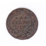 Netherlands 1767 Copper Duit, Zeeland/Dia 1767, VF