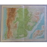 Argentina Chile &c Plate 101 The Times Survey Atlas of the World prepared by Edinburgh