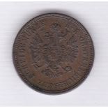 Austria 1860A 4 Kreuzer, KM 2194, UNC (Scarce)