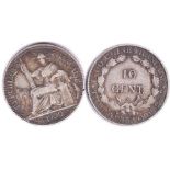 French Indo-China 1900-10 Cents, silver, KM9,GVF