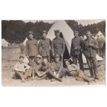 Norfolk Regiment WWI-Section RP postcard at camp, nice card