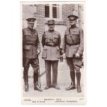 Heig-Foch-Pershing WWI-RP postcard by Beagles, portrait of the three military leaders.