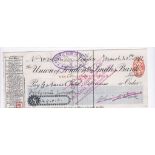 Union of London & Smith Cheque Regent Street,1911