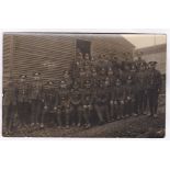 Norfolk Regiment WWI-Group of uniformed outside hut 20-The boxing booth-some with boxing gloves
