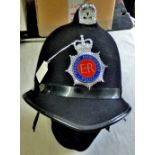 British Greater Manchester Obsolete Police Custodians Helmet, EIIR Plate (Chrome and enamel)