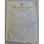 Surrey Woking James Walker & Co Ltd engraved billhead 1940