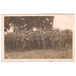Norfolk - Heacham 1912 used photographic postcard of assembled troops at camp in Norfolk, photo