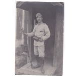 Italian Army WWI- full length soldier photographic rifle + bayonet