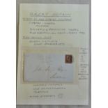 Great Britain Postal History London-1841 penny red, for merges, BJ, used on cover, No.6 Maltese