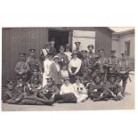 Leicestershire Regiment WWI-a very fine RP postcard a group with several ladies and masgot dog-photo