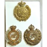 British Royal Engineer Cap Badges (3) Victorian Royal Engineers (Brass, lugs), GEOVI Royal Engineers