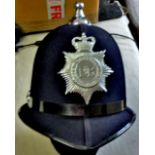 British Devon and Cornwall Constabulary Obsolete Parade helmet with ball fixing on top. EIIR