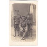 Kings Regiment + Liverpool Pals WWI - Sopmbre portrait RP postcard -related? m/s to Wellers'