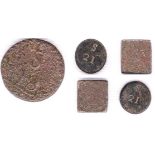 Coin weight - 18 Shillings, late 18th Century, s/18 both sides, clear but pitted-Coin Weight 1814