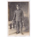 Norfolk Regiment WWI-PR full length with swagger stick