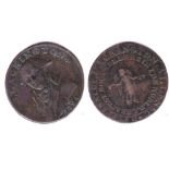 Great Britain 1794-Middlesex Accrington Halfpenny Token Bust, rev fame blowing trumpet; cheapest