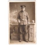 Sherwood Forresters-Fine RP full length portrait postcard - m/s Robert Britland,Crowford