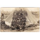Highland Light Infantry WWI-RP postcard group of eight 'some tent' - in a muddy camp