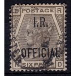 Great Britain(Officials) Inland Revenue 1882 6d grey, plate 18, SG04, Fine used