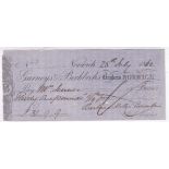 Gurneys_Birkbecks cheque, Norwich 1860