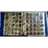 Great Britain-Collection of copper with album mostly 1d's few 1/2d's-heavy lot(300+) worth careful