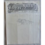 Surrey Woking Wheeler & Mallard Merchant Tailors engraved billhead 1913