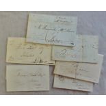 Shropshire 1788-1838-range of EL's + wrappers to Ludlow,various m/s rates and dated back stamps(6)