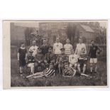 Royal Army Medical Corps WWI Medical Section , some in sporting attire, others in uniform. Photo