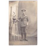 Army Veterinary Corps WWI-Full length portrait RP postcard m/s 'Taken-France Nov 12 1918'