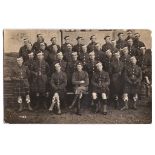 Scottish Octo-WWI-course photograph, various regiments - a fine group on they way to the front