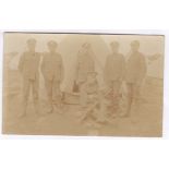 Norfolk Regiment WWI-RP Sectiion photo, outside a muddy tent-a fine but famed image