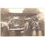 Catering Corps WWI - Superb RP of a large group of Butchers in action.